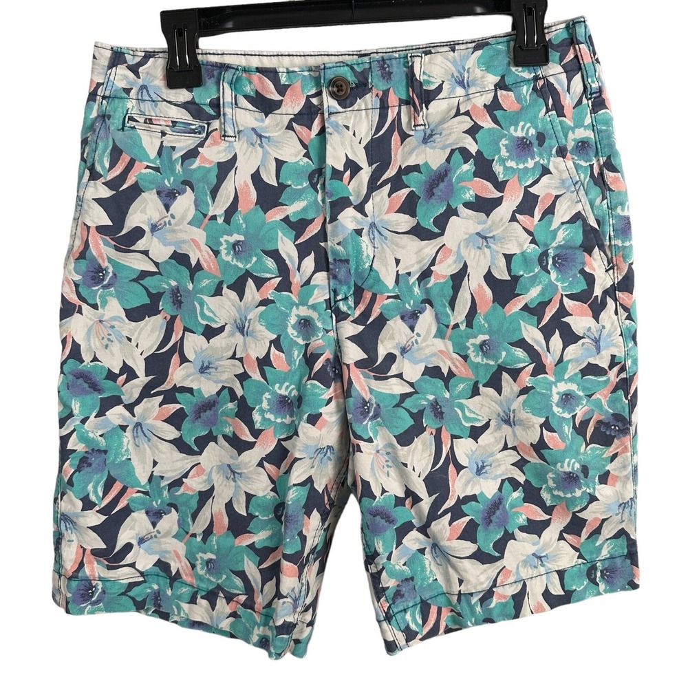 American Eagle Chino Shorts Mens 30 Multi Color Floral Next Level Stretch Flat
